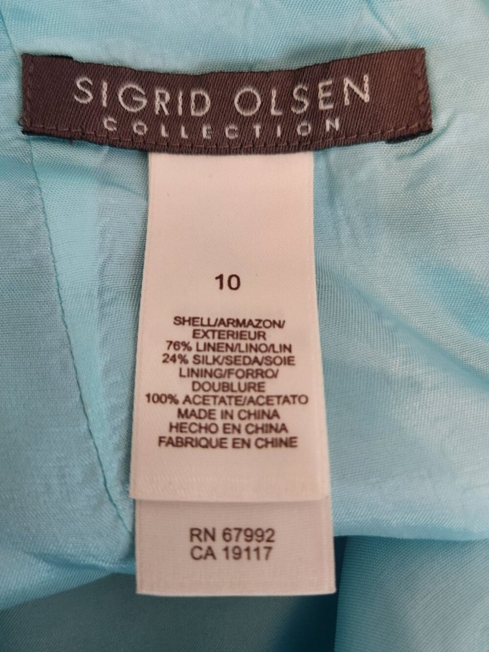 Sigrid Olsen Silk Linen Ombre Embroidered Beaded Floral A-Line Skirt Size 10 - Picture 7 of 9